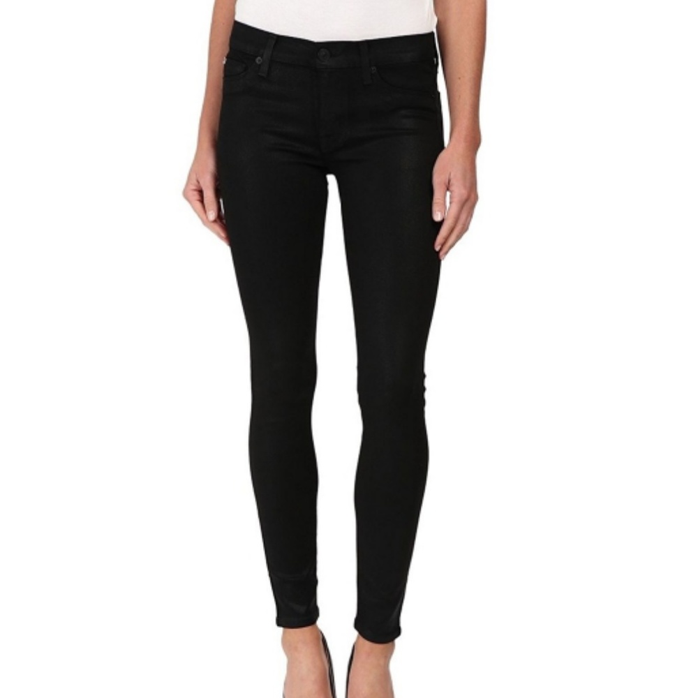 Hudson Krista Super Skinny Black Wax Coated NWT